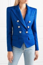 Double-breasted woven blazer at Net A Porter